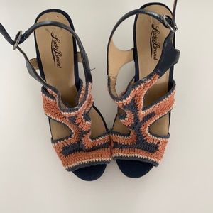 NWOT Lucky Brand Crochet/Wooden Wedges